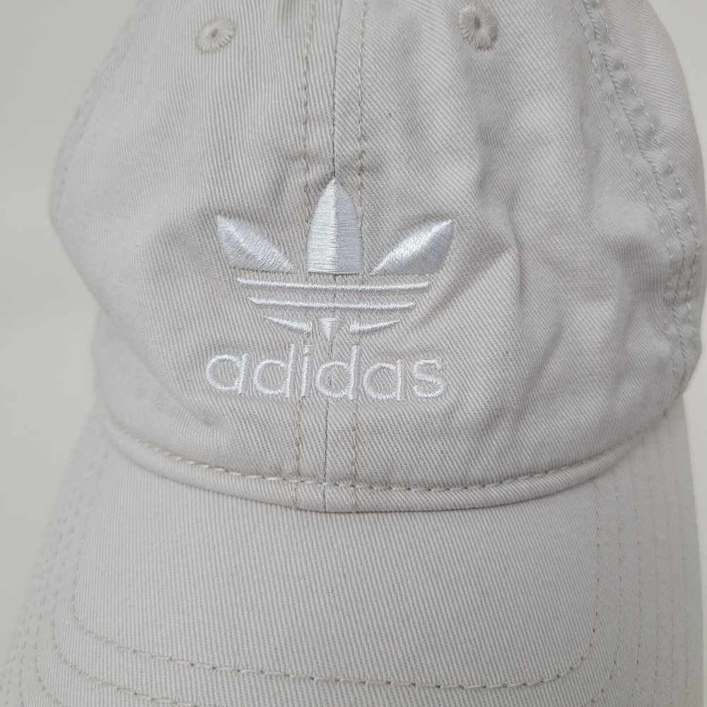 Adidas  Lot of 2 Trefoil Caps Unisex– White Strapback + Acid-Wash Denim Hat - Picture 5 of 14